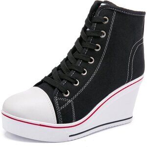 Wedge Sneakers Women Canvas High Heel Platform Casual Shoes Urban Style